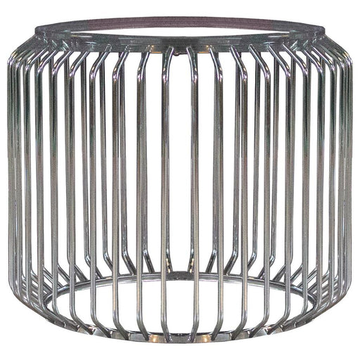 Veena Round Metal Dining Table Base Chrome Default Title