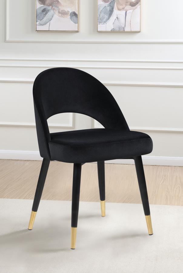 Lindsey Upholstered Dining Side Chair (Set of 2) Black