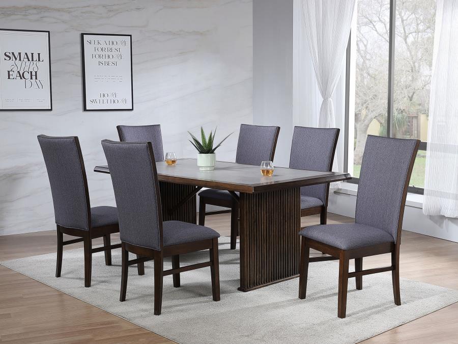 Sherwood Rectangular Dining Table Set Brown 7-piece