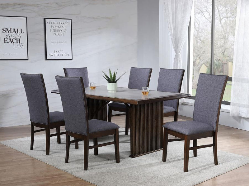 Sherwood Rectangular Dining Table Set Brown 7-piece