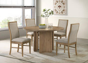 Adina 5-piece Round Dining Table Set Distressed Light Brown Default Title