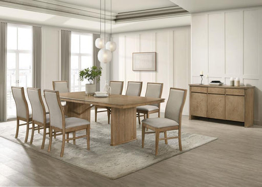 Adina Extension Dining Set Distressed Light Brown 10-piece