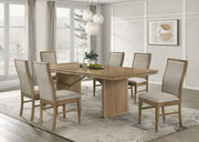Adina Extension Dining Set Distressed Light Brown 7-piece