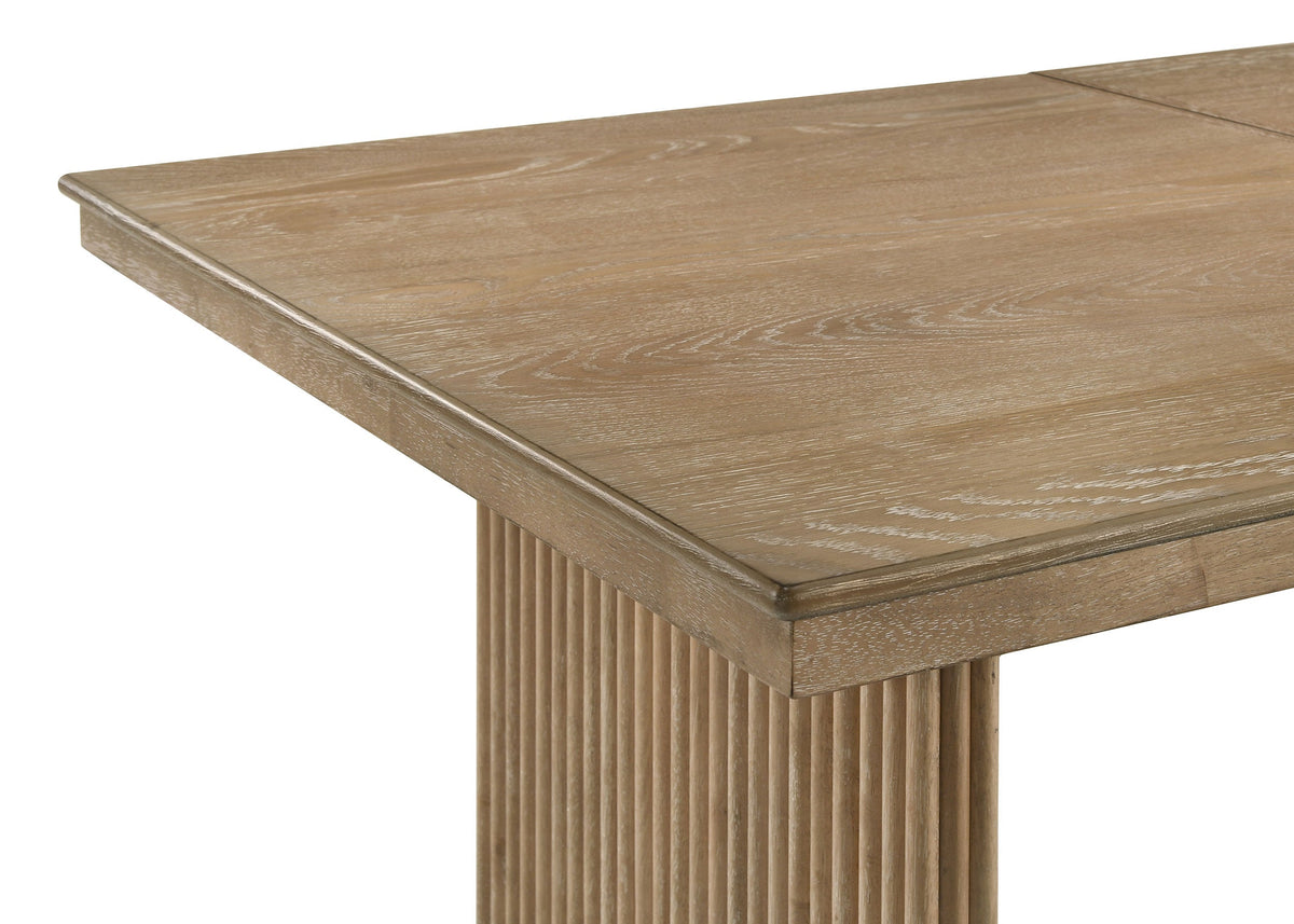 Adina Extension Dining Set Distressed Light Brown