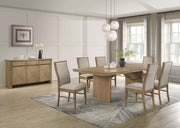 Adina Extension Dining Set Distressed Light Brown 8-piece
