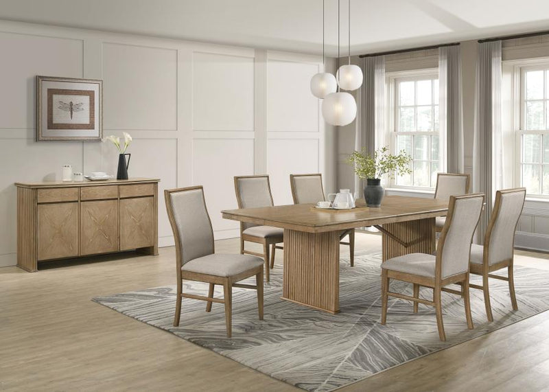Adina Extension Dining Set Distressed Light Brown 8-piece