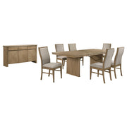 Adina Extension Dining Set Distressed Light Brown