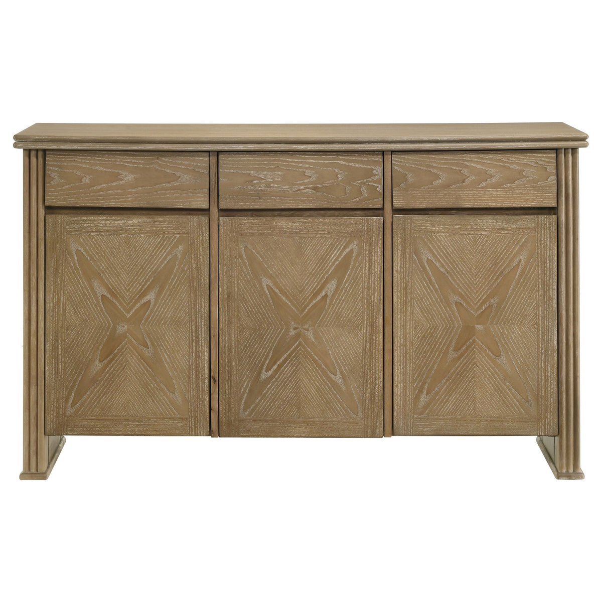 Adina Extension Dining Set Distressed Light Brown