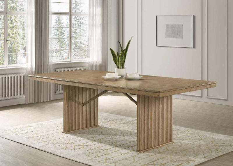 Adina 89-inch Extension Dining Table Distressed Light Brown Default Title
