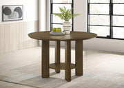 Ottowa 47-inch Round Wood Dining Table with Shelf Brown Default Title