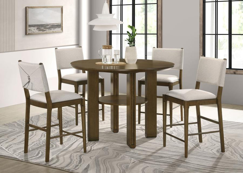 Ottowa 5-piece Round Counter Height Dining Room Set Brown Default Title