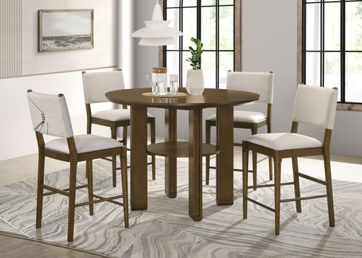 Ottowa 5-piece Round Counter Height Dining Room Set Brown Default Title
