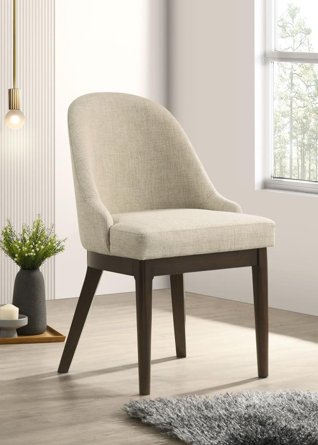 Reseda Upholstered Dining Side Chair Beige (Set of 2) Default Title