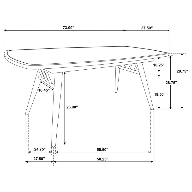 Croyden 73-inch Rectangular Dining Table Weathered Natural