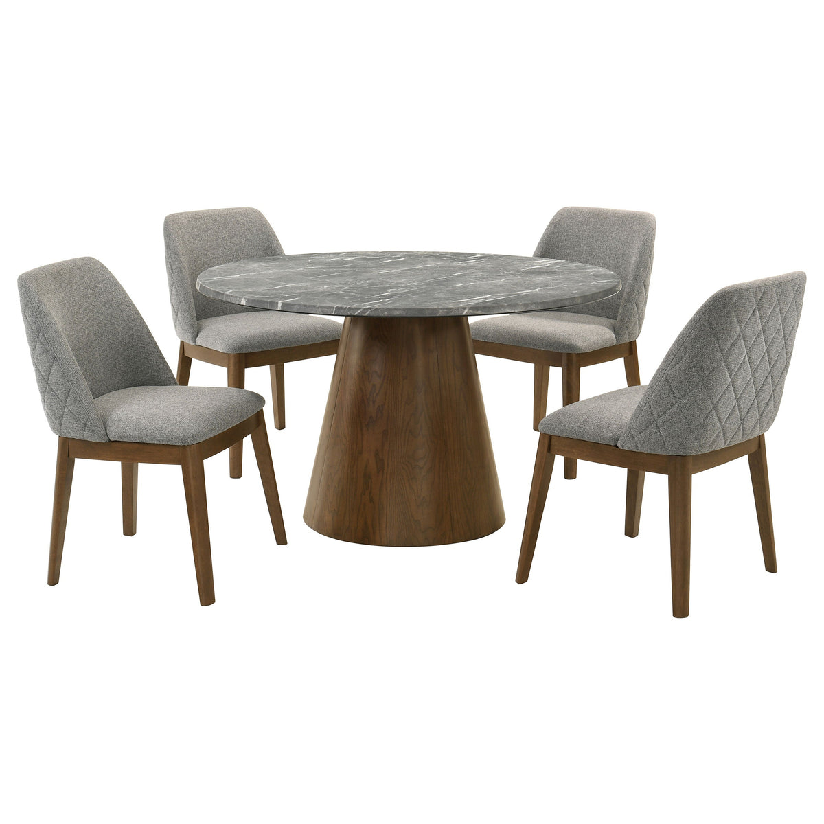 Franklin 5-piece Round Dining Table Set Grey and Dark Oak
