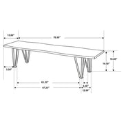 Neve Live Edge Wood Dining Bench Hairpin Legs Grey Sheesham