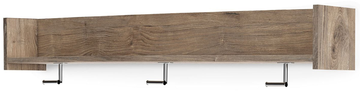 Oliah - Wall Mounted Coat Rack w/Shelf - Natural