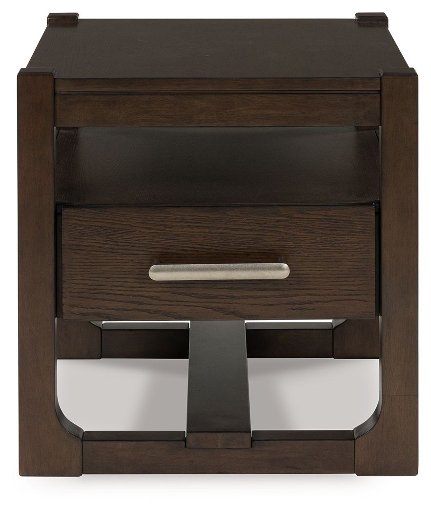 Breckington - Square End Table - Dark Brown
