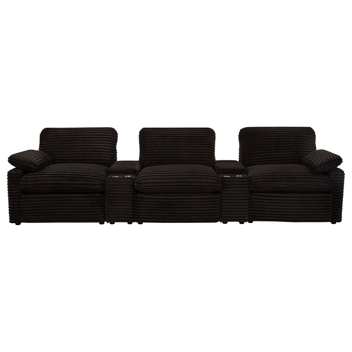 Collins 5-Piece Power Reclining Home Theater Seating Chocolate Brown