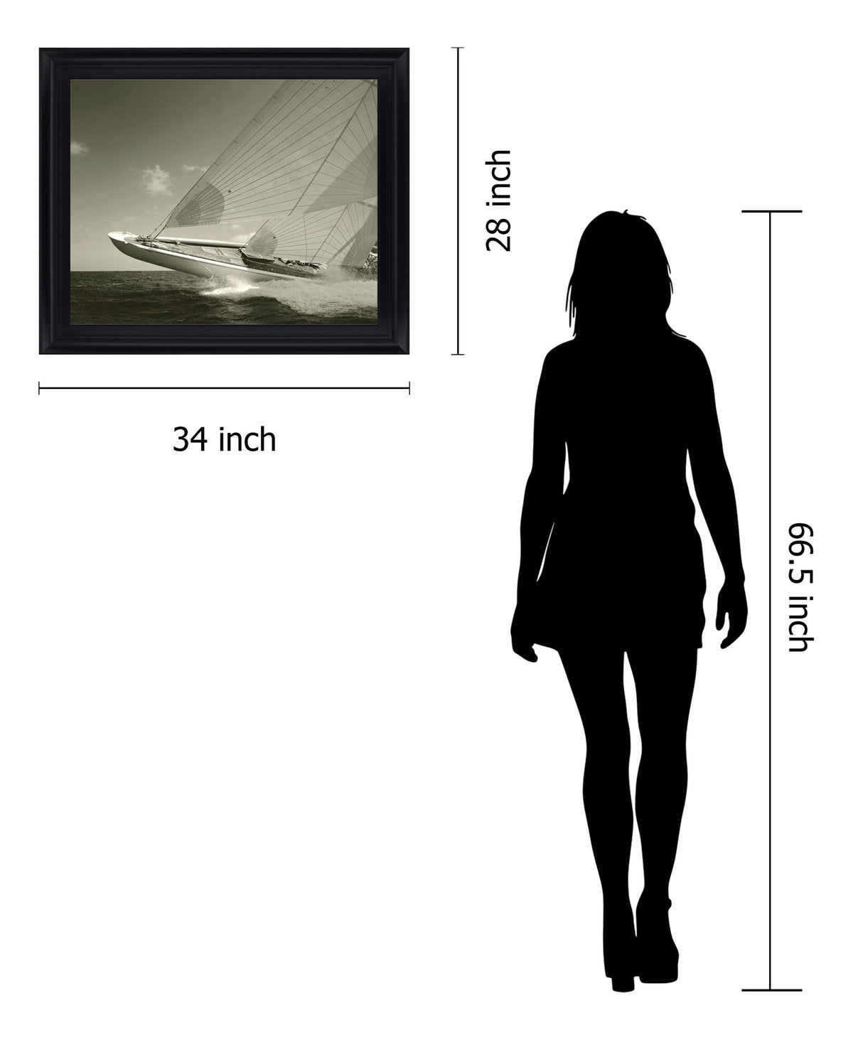 Windborne Racer - 28" x 34" Framed Wall Art - Dark Gray