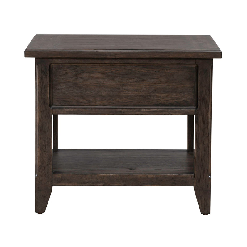 Paradise Valley - Rectangular End Table - Saddle Brown
