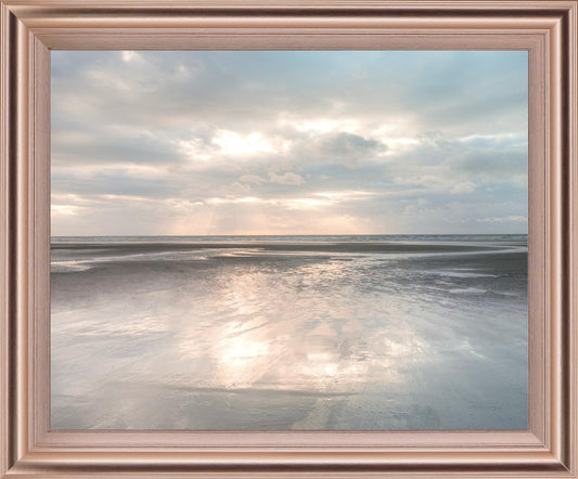 Tranquil Lightshore - 28" x 34" Framed Wall Art - Gray