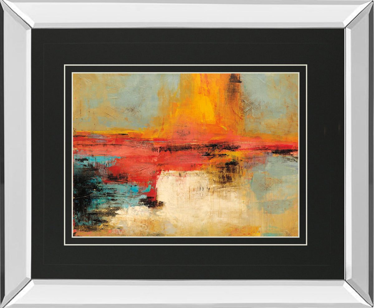 Acertijo By Santos Villareal - Mirror Framed Print Wall Art - Orange