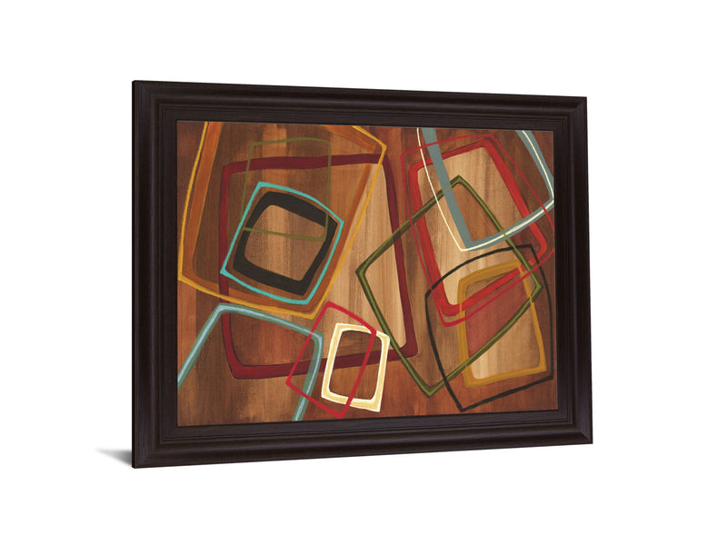 Overlapping Shapes - 28" x 34" Framed Wall Art - Dark Brown