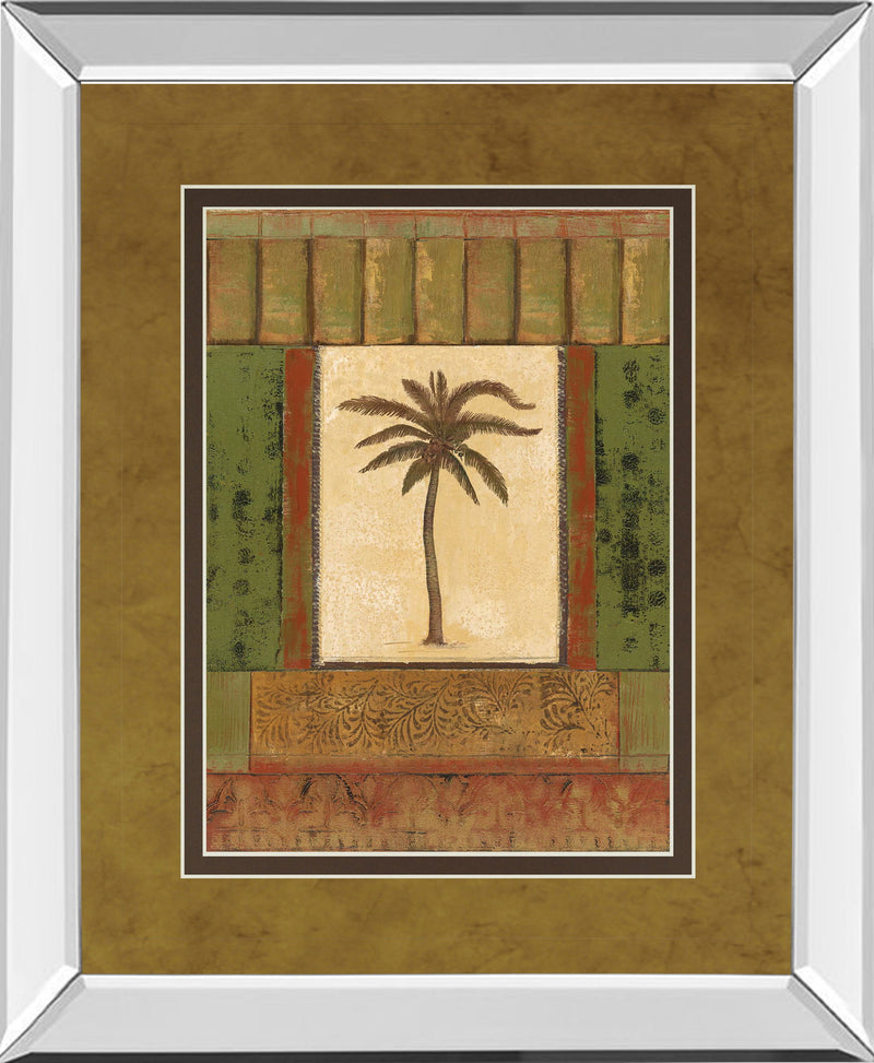 Classic Palm I By Rebecca Burton - Mirror Framed Print Wall Art - Light Brown