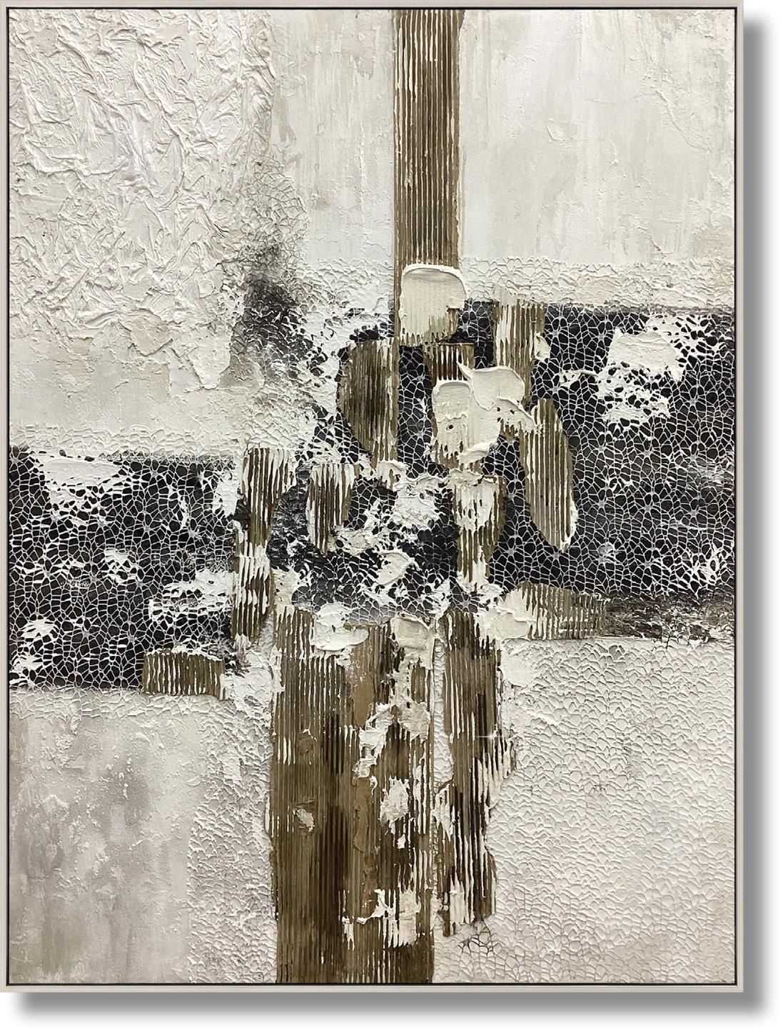 Urban Textures Fusion - 36" x 48" Framed Wall Art - Gray