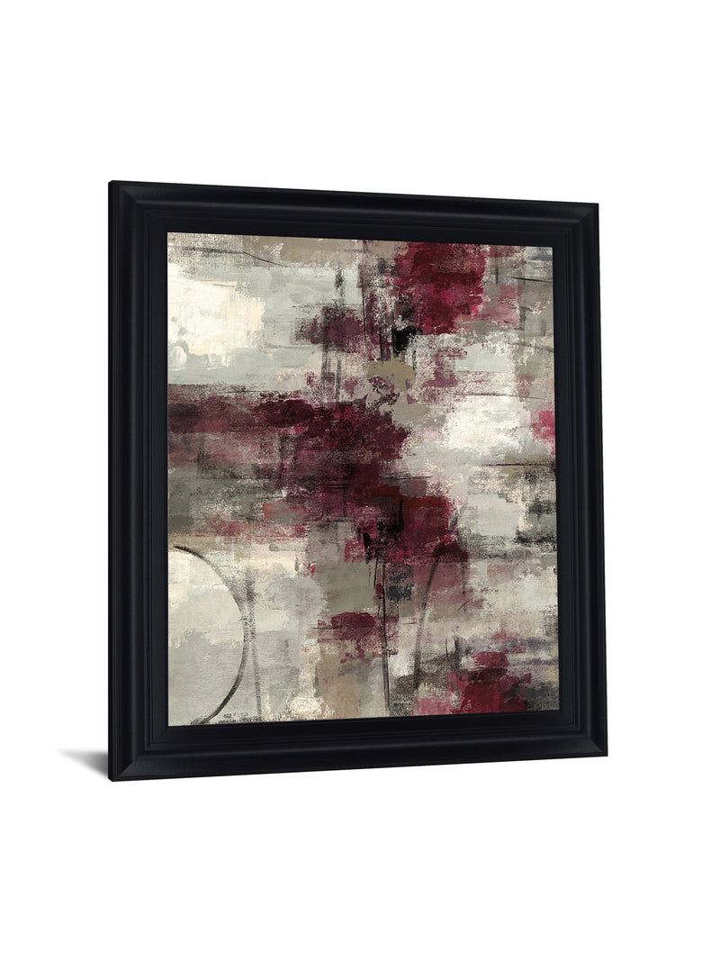Crimson Veil - 28" x 34" Framed Wall Art - Dark Red
