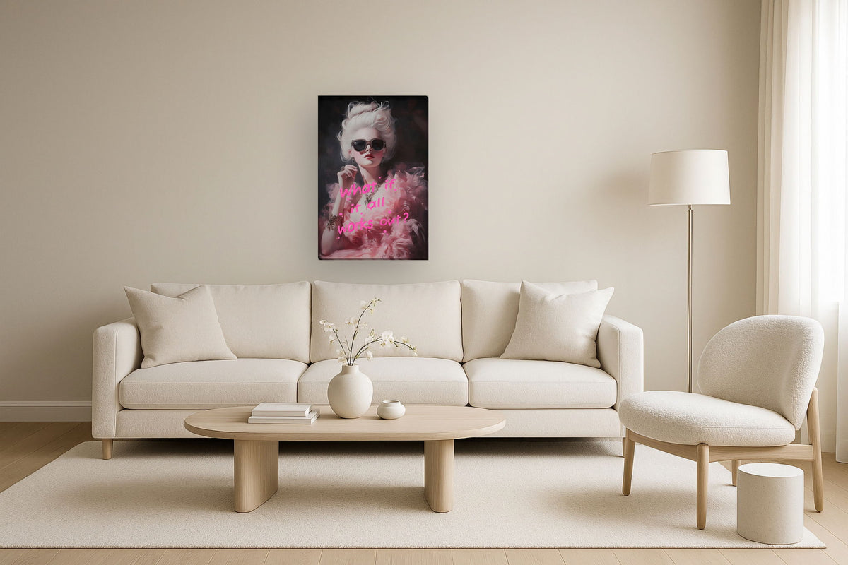 Dreamy Pink Glamour - 24" x 36" Framed Wall Art - Pink