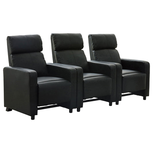 Toohey Upholstered Tufted Recliner Living Room Set Black
