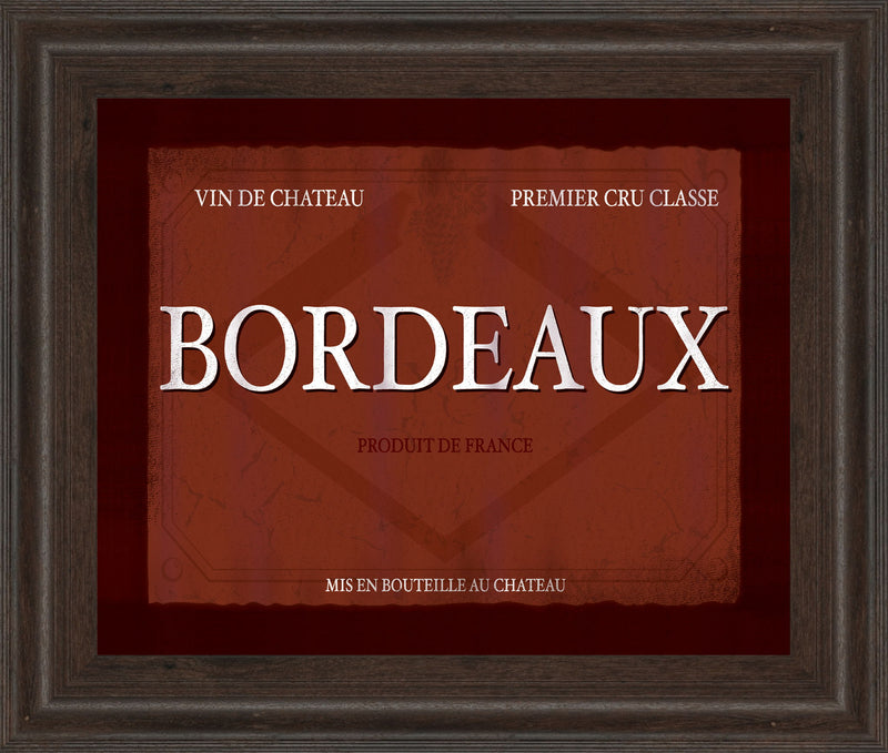 Bordeaux By Paola Viveiros - Framed Print Wall Art - Dark Red
