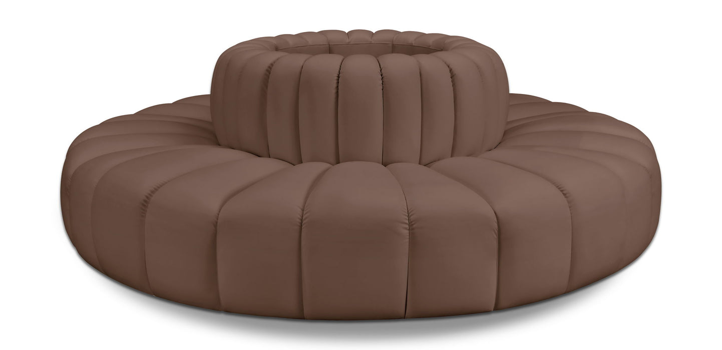 Arc - Faux Leather 8 Piece Round Modular Sofa