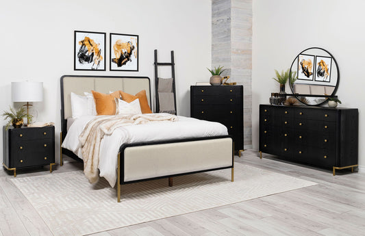 Arini 5-piece California King Bedroom Set Cream and Black