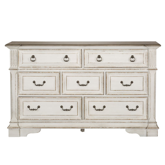 Abbey Park - 7 Drawer Dresser - Antique White