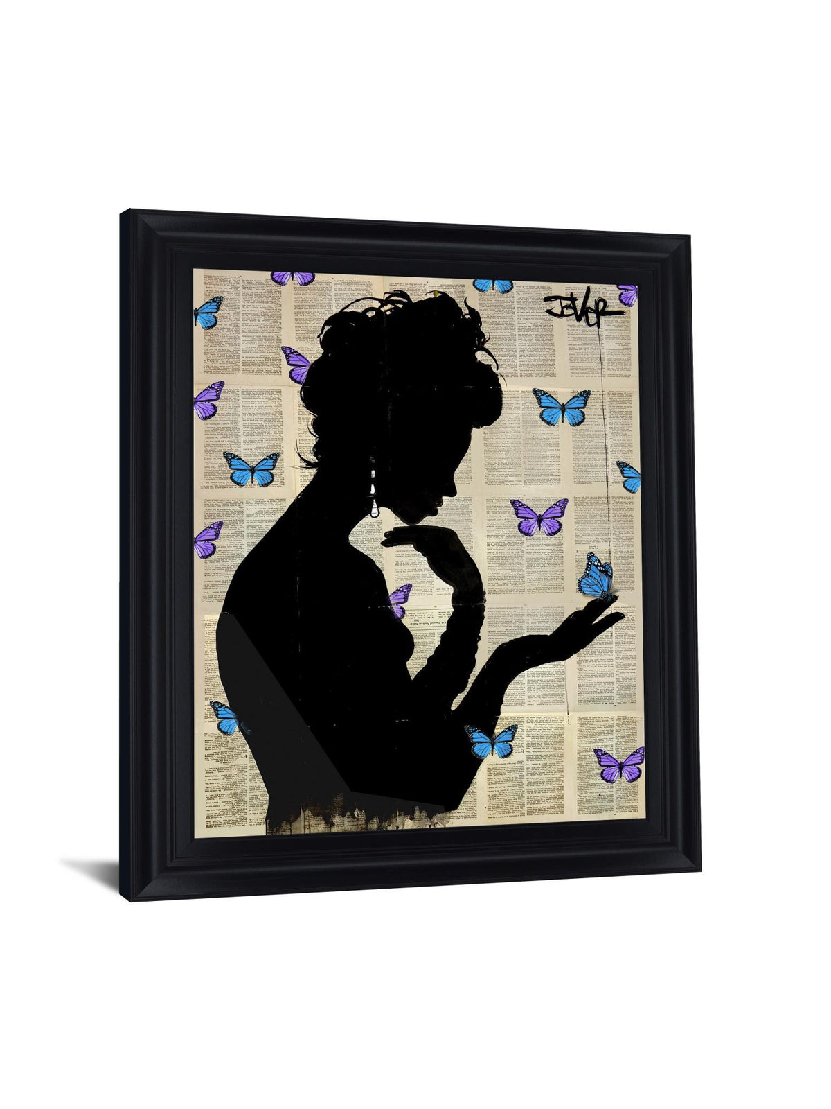 Whimsical Silhouette - 28" x 34" Framed Wall Art - Black