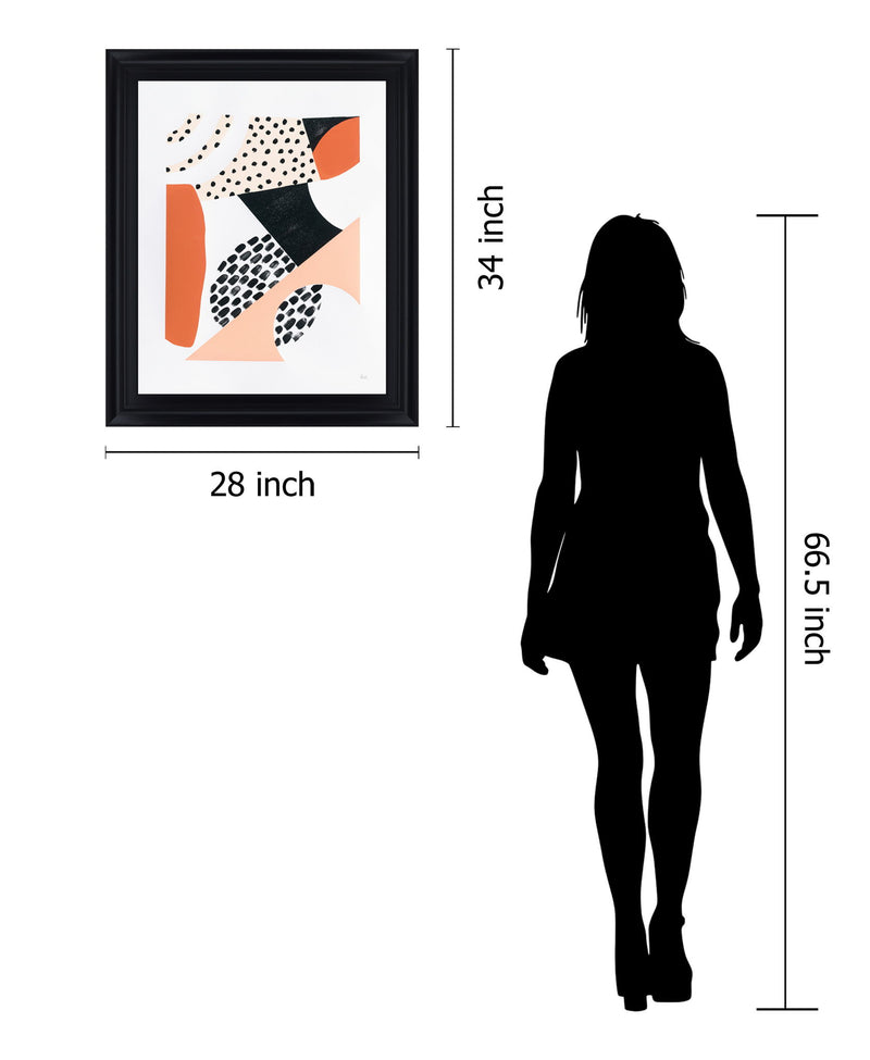 Terracotta Motion - 28" x 34" Framed Wall Art - Orange