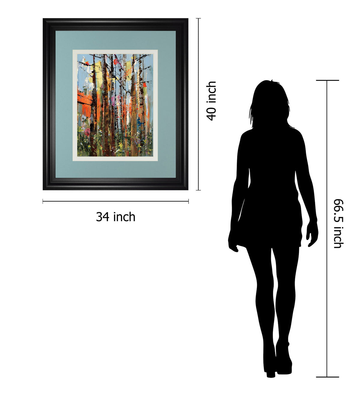 Eclectic Forest By Rebecca Meyers - Framed Print Wall Art - Light Blue