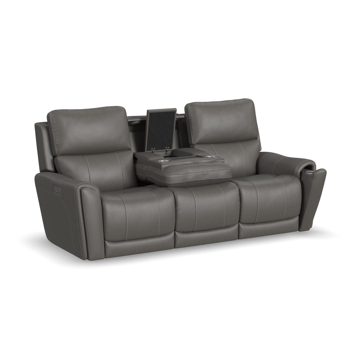 Flexsteel Carter Power Reclining Sofa with Console & Power Headrests & Lumbar