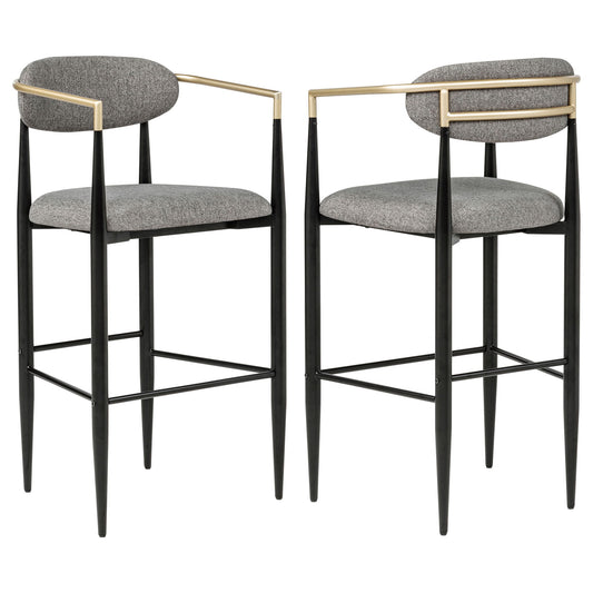 Tina Fabric Upholstered Bar Chair Dark Grey (Set of 2)