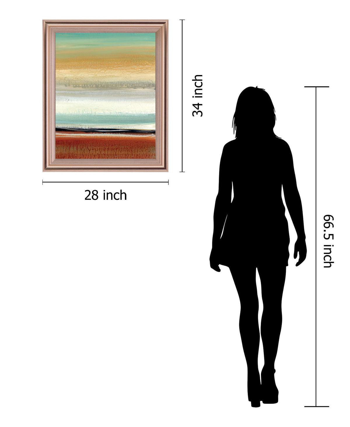 Sunset Drift - 28" x 34" Framed Wall Art - Yellow