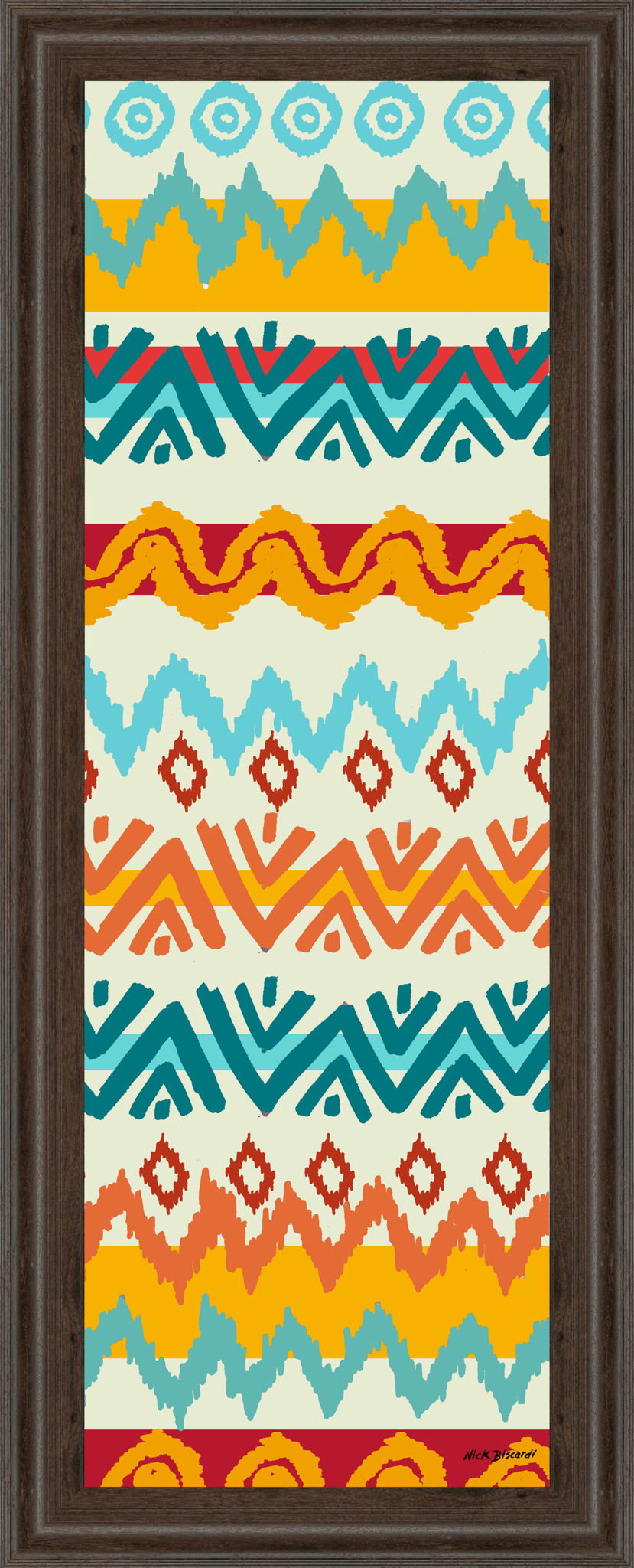Navajo Mission Il By Nicholas Biscardi - Framed Print Wall Art - Orange