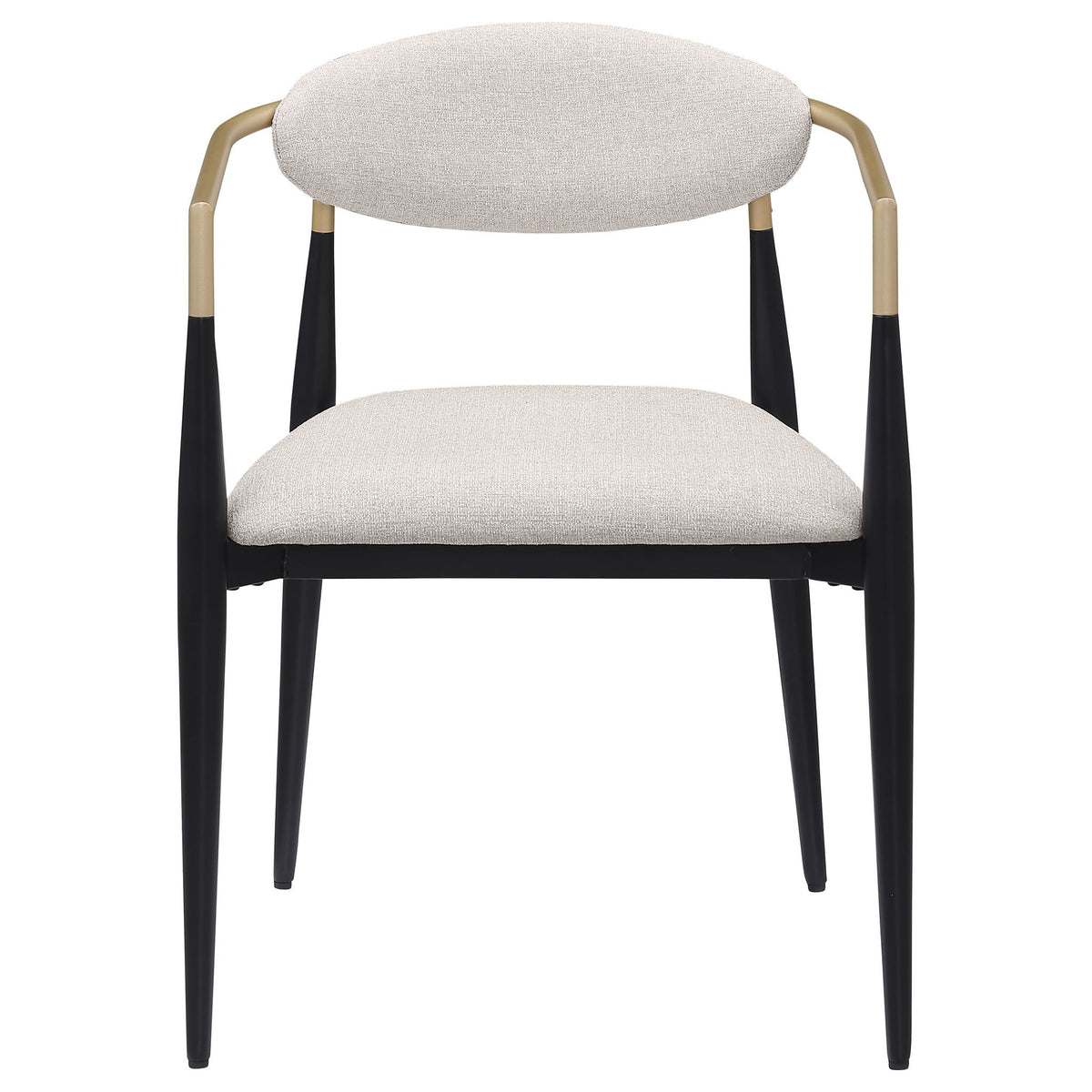 Bradbury Fabric Upholstered Dining Arm Chair Beige (Set of 2)