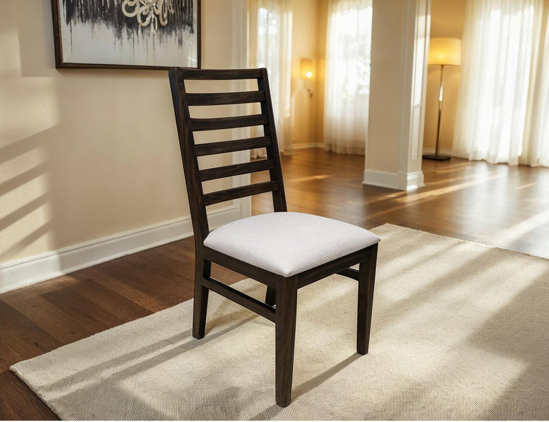 Balam - Upholstered Seat Wooden Chair (Set of 2) - Oil Black