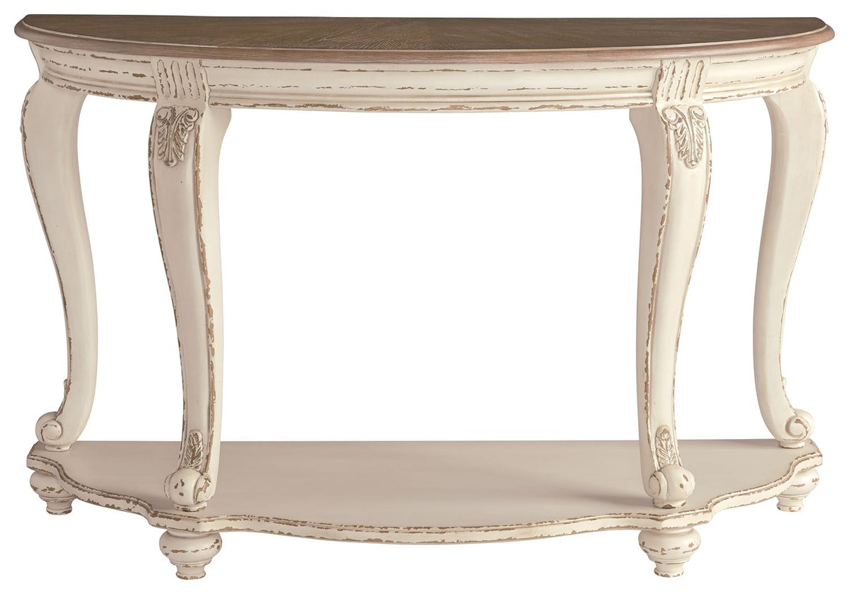 Realyn - Sofa Table - White / Brown
