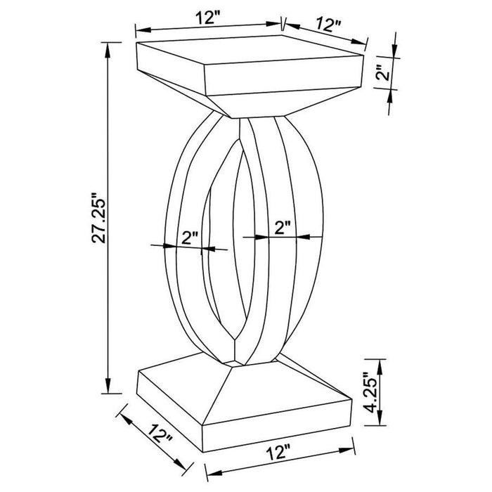 Amalia - Square End Table With Lower Shelf - Clear Mirror