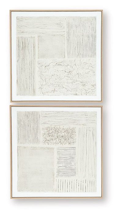 Andorfield - Wall Art Set (Set of 2) - Beige / Black / White