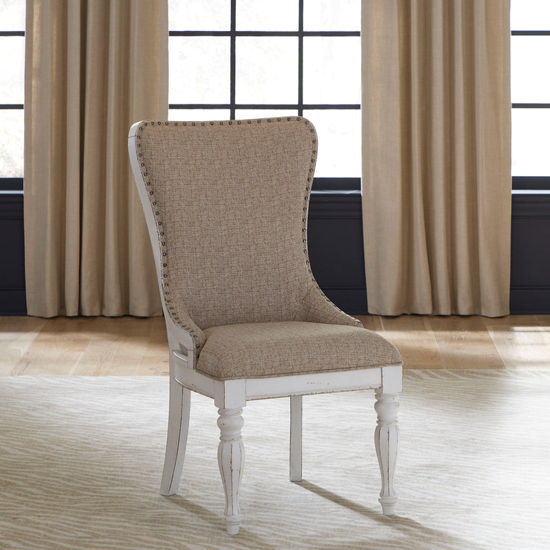 Magnolia Manor - Upholstered Wing Back Side Chair - Antique White